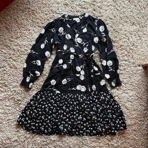 Fatface black and cream floral dress